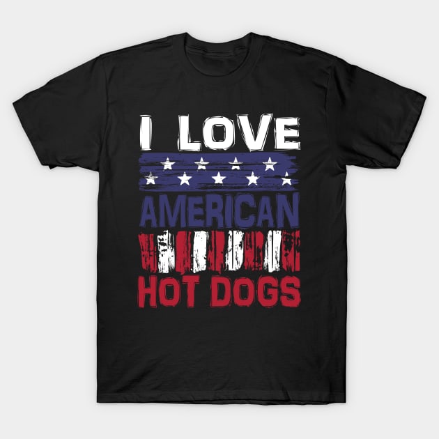 I Love American Hot Dogs T-Shirt by Nerd_art